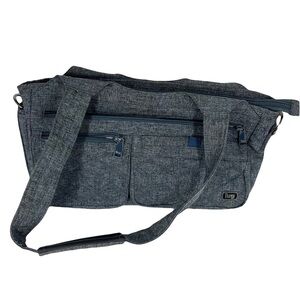 LUG Streetcar Style Tote Bag Charcoal Heather Gray Quilted Front Pre Owned